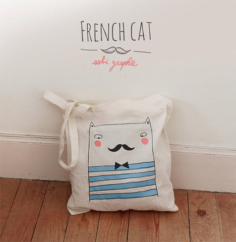 Túi vải Frech Cat Tote Bags