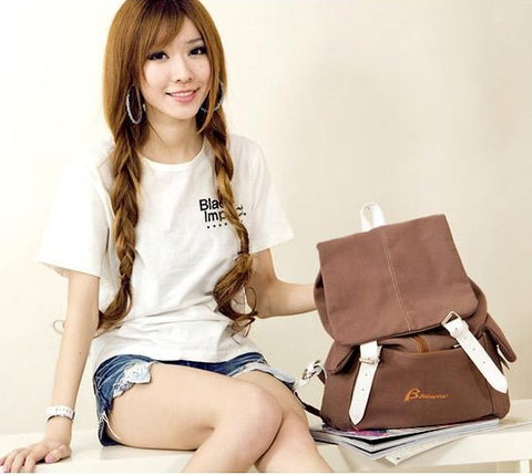 Balo vải bố màu nâu
