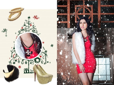 Dây chuyền được cách điệu cho set đồ mùa Noel
