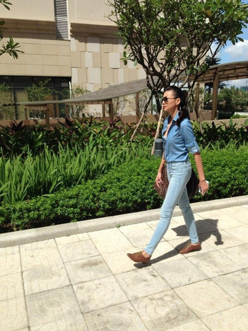 Thanh Hằng với set đồ denim-on-denim